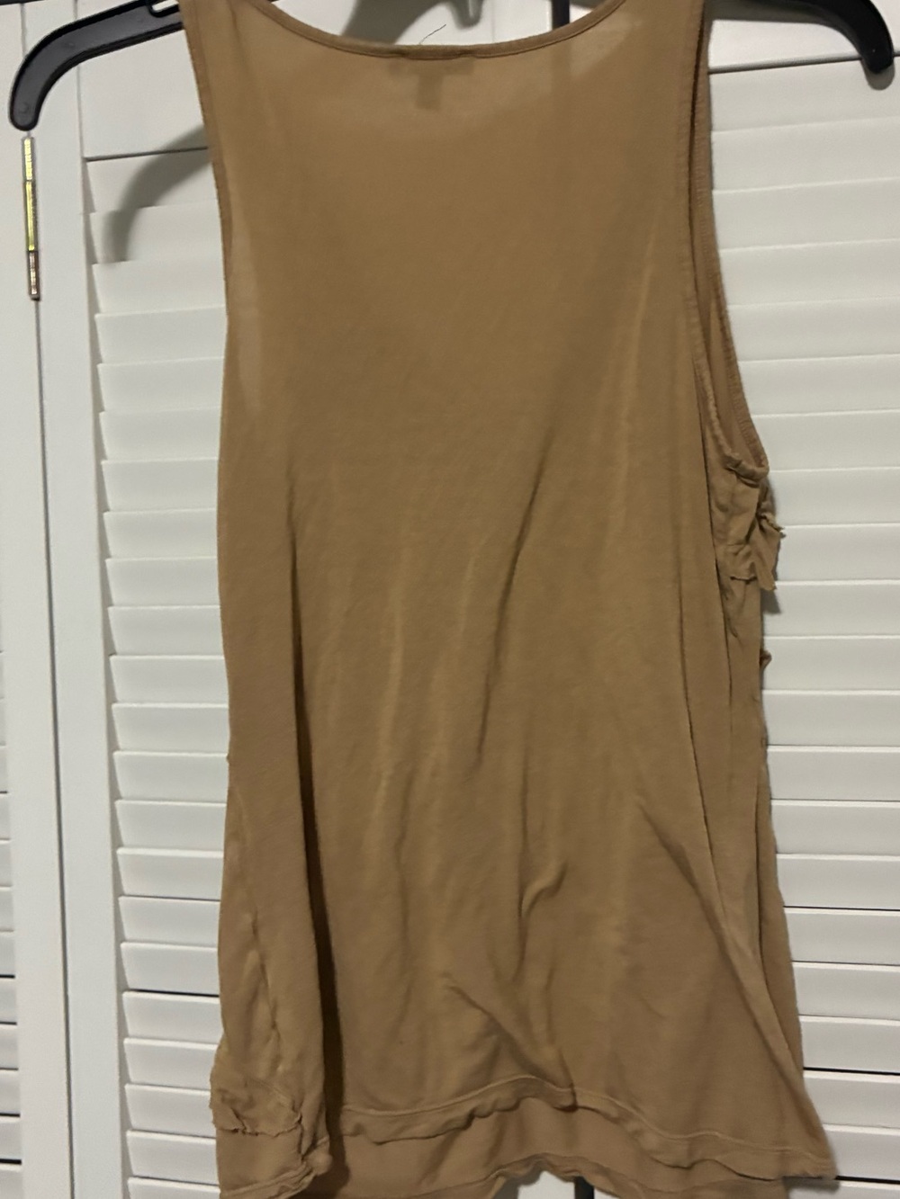 Express Tan Ruffle Tank Cover-Up - Picture 2 of 3